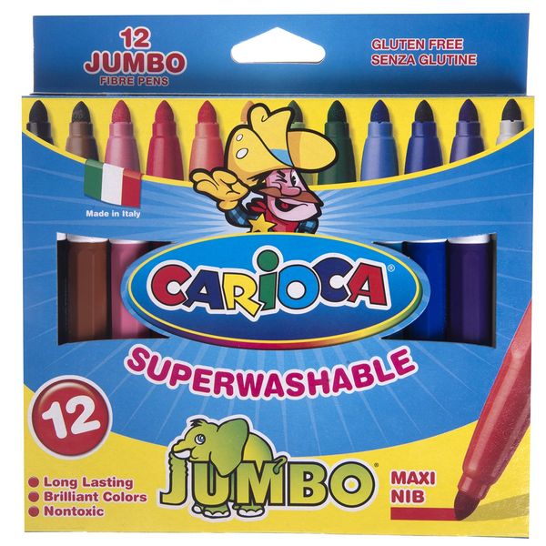 ماژیک رنگ آمیزی 12 رنگ کاریوکا مدل Jumbo