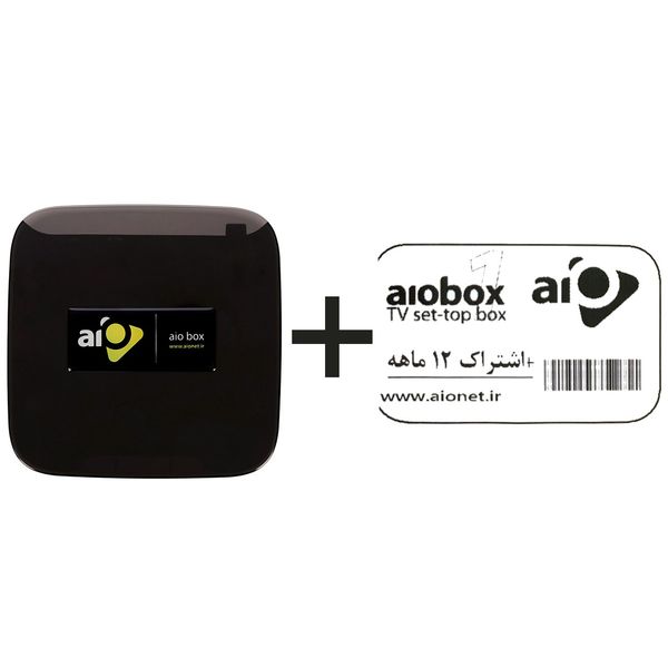 پخش کننده چند رسانه ای آیو مدل AioBox به همراه اشتراک دوازده ماهه