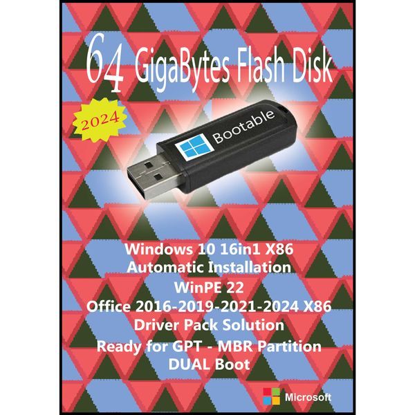 سیستم عامل Windows 10 2024 16in1 X86 – Driver Pack Offline – Office 16-19-21-24  نشر مایکروسافت