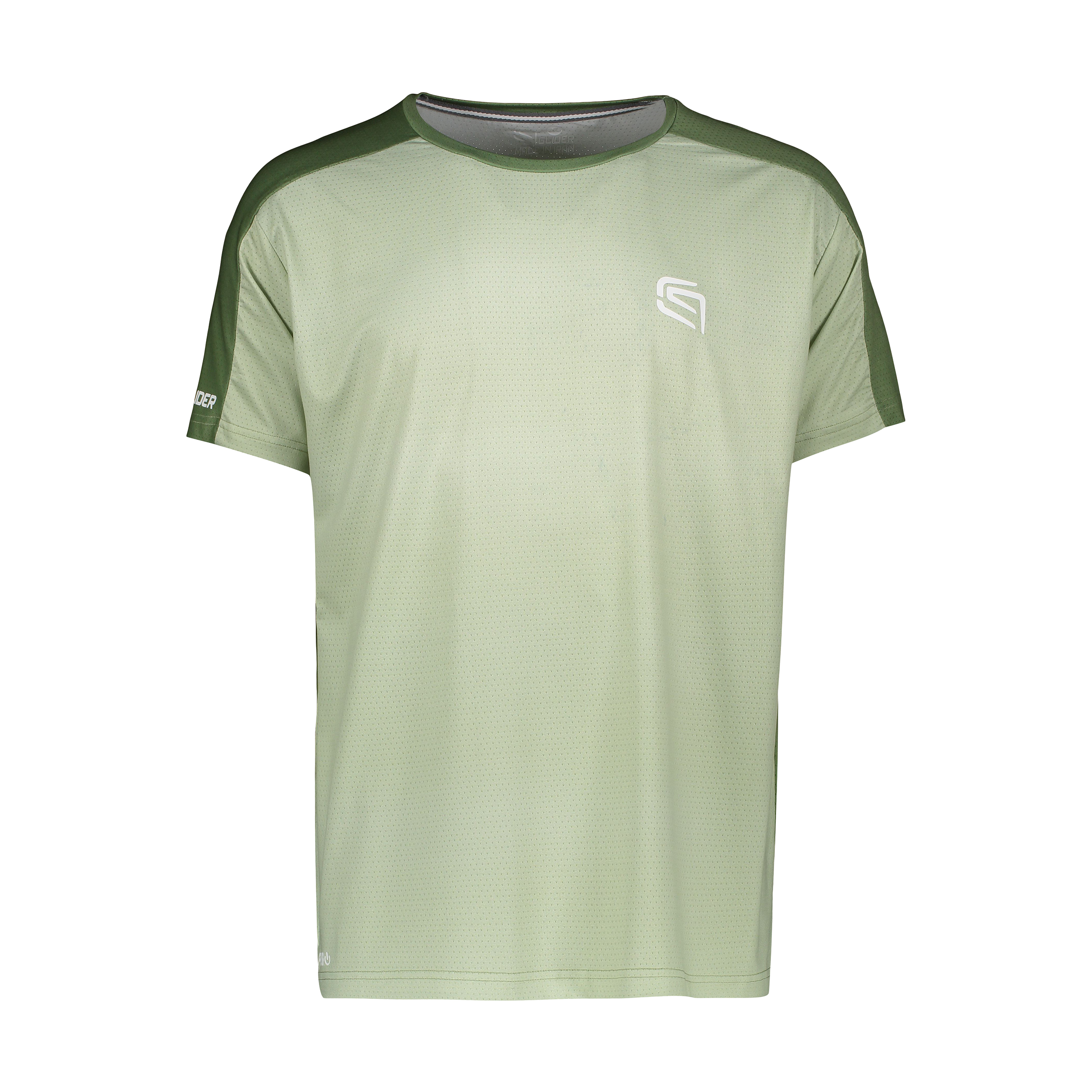 تی شرت آستین کوتاه ورزشی مردانه گلایدر مدل کول پلاس رنگ سبز
