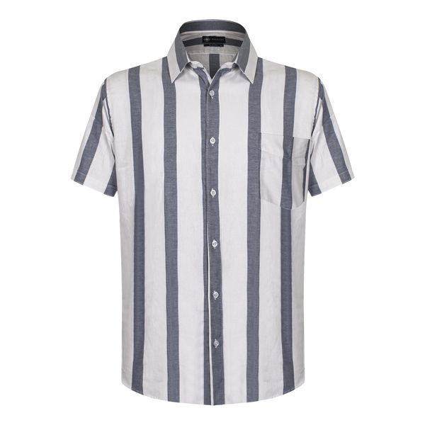پیراهن آستین کوتاه مردانه ناوالس مدل HOFU S.S SHRT رنگ ذغالی