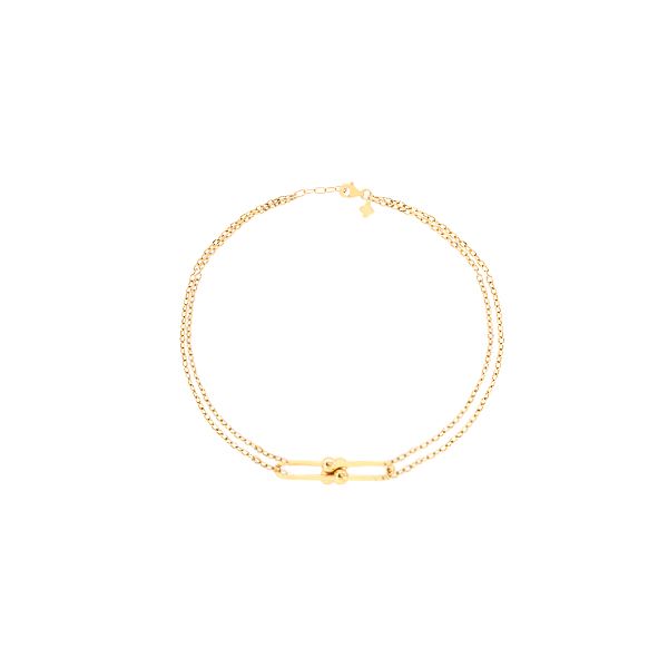 دستبند طلا 18 عیار زنانه ماوی گالری مدل تیفانی و دولاین زنجیر