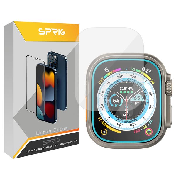 محافظ صفحه نمایش شیشه‌ای اسپریگ مدل SH-SP مناسب برای ساعت هوشمند بلک تایم مدل MXI 8 Ultra