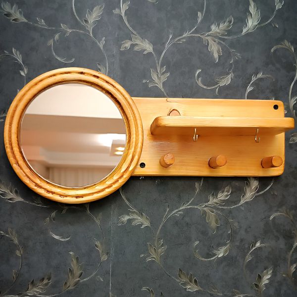جاکلیدی چوبی طرح آینه دار