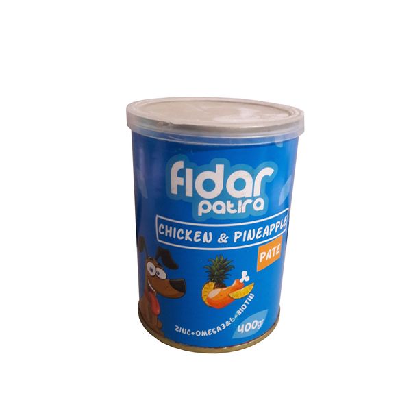 کنسرو غذای سگ فیدار پاتیرا مدل پاته مرغ و آناناس کد TBZ01 وزن 400 گرم