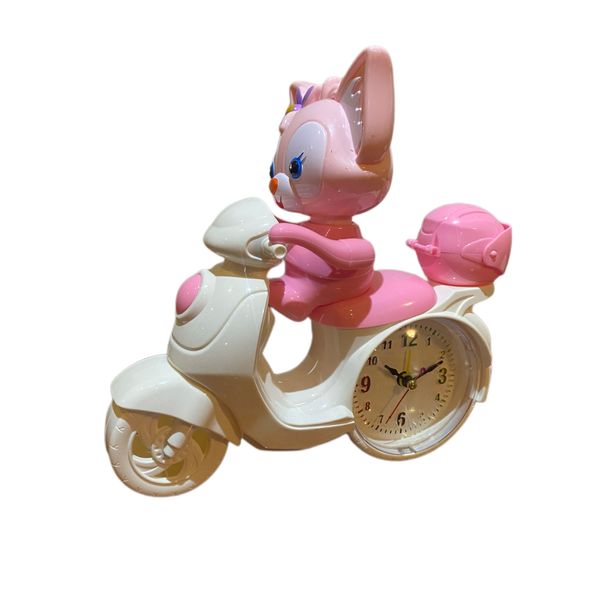 ساعت رومیزی کودک طرح موش دوچرخه سوار