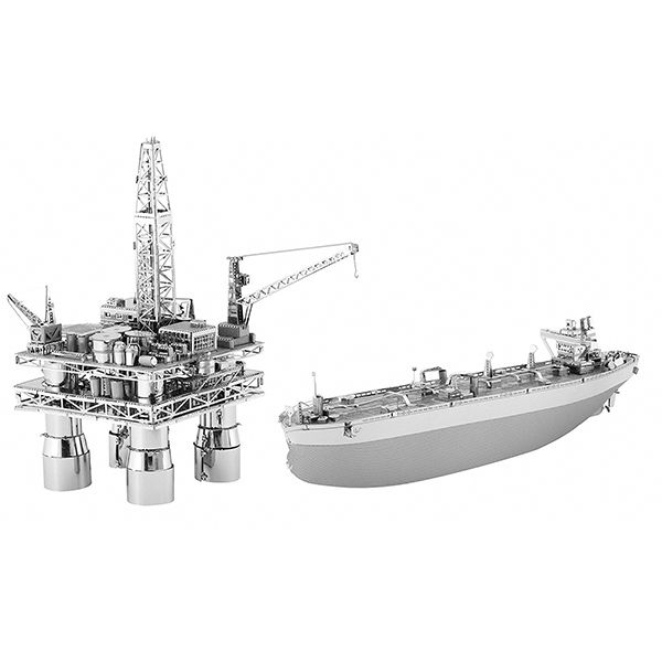 ساختنی مدل OFFSHORE OIL RIG &amp; OIL TANKER کد 2023 مجموعه 2 عددی