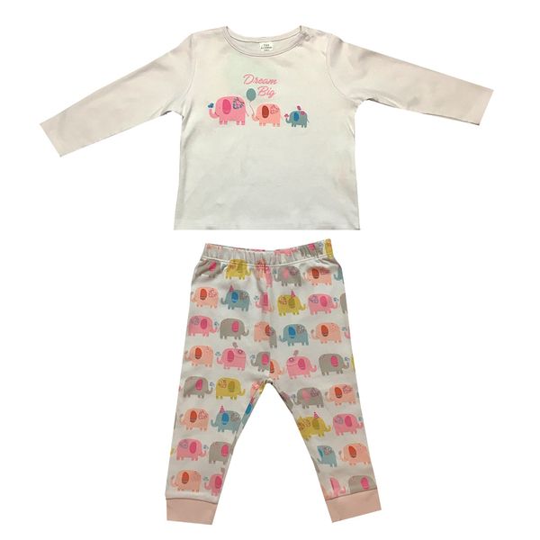  ست تی شرت و شلوار نوزادی ال سی وایکیکی طرح فیل کد T0017