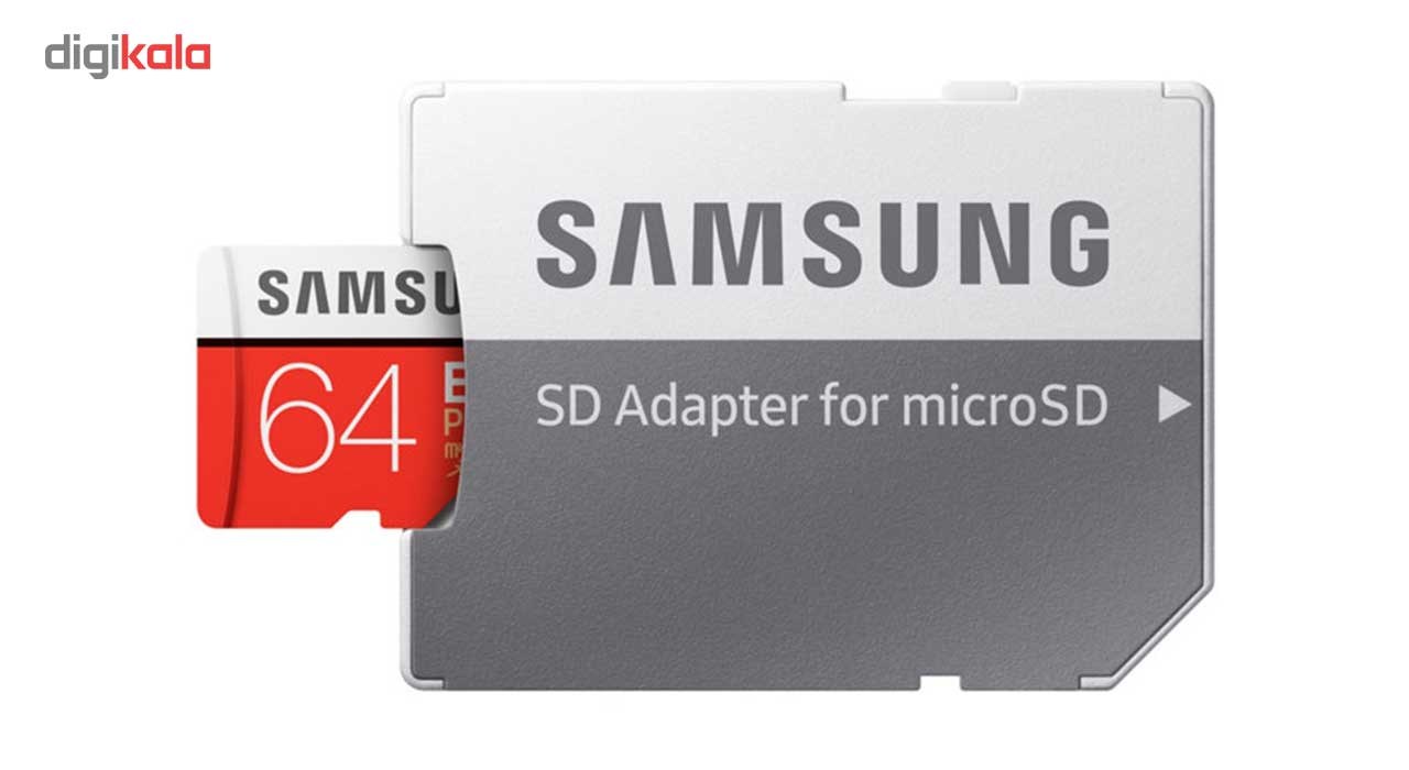کارت حافظه microSDXC سامسونگ مدل Evo Plus کلاس 10 استاندارد UHS-I U3 سرعت 100MBps همراه با آداپتور SD ظرفیت 64 گیگابایت