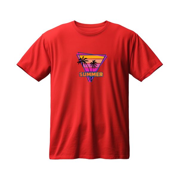 تی شرت آستین کوتاه مردانه مدل تابستانی طرح Summer کد 103 رنگ قرمز