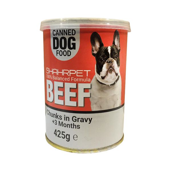 کنسرو غذای سگ شهرپت مدل Beef وزن 425 گرم