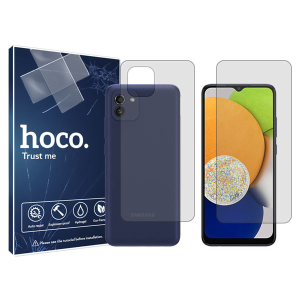 محافظ صفحه نمایش شفاف هوکو مدلHyGEL مناسب برای گوشی موبایل سامسونگ Galaxy A03  به همراه محافظ پشت گوشی