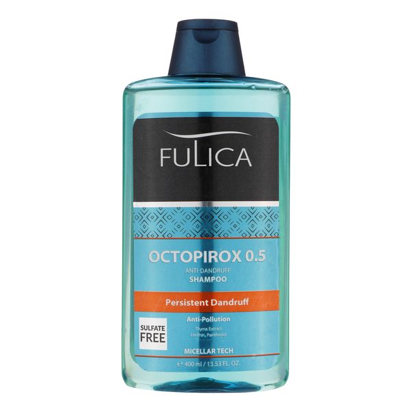 شامپو مو ضد شوره فولیکا مدل OCTOPIROX 0.5 مناسب موهای آسیب دیده حجم 400 میلی لیتر