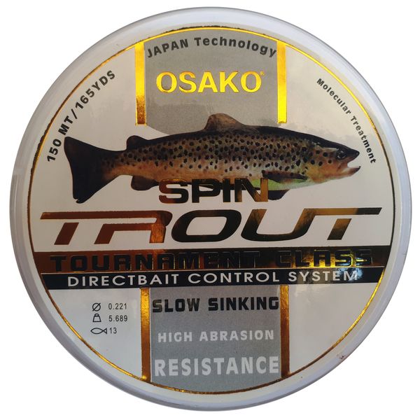 نخ ماهیگیری اوساکو مدل spin trout سایز 0.22 میلی متر