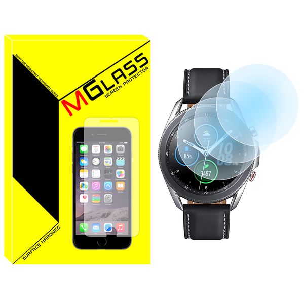 محافظ صفحه نمایش شیشه‌ای ام‌گلس مدل Glass-MG مناسب برای ساعت هوشمند سامسونگ Galaxy Watch 3 45mm بسته سه عددی