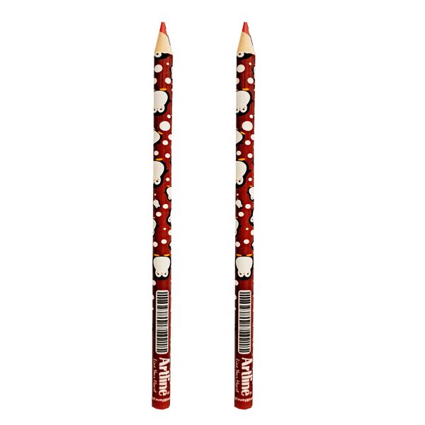 مداد قرمز آرت لاین مدل جوجه پنگوئن کد 60 بسته 2 عددی