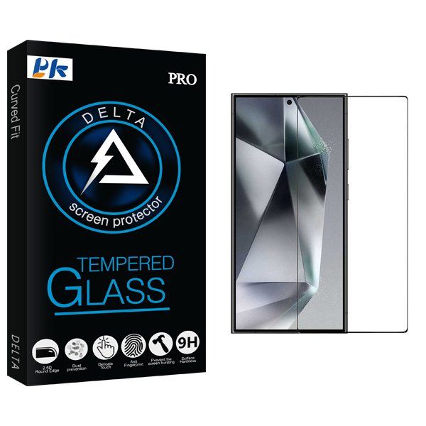 محافظ صفحه نمایش شیشه ای پی کی مدل Delta FullGlue مناسب برای گوشی موبایل سامسونگ Galaxy S24 Ultra