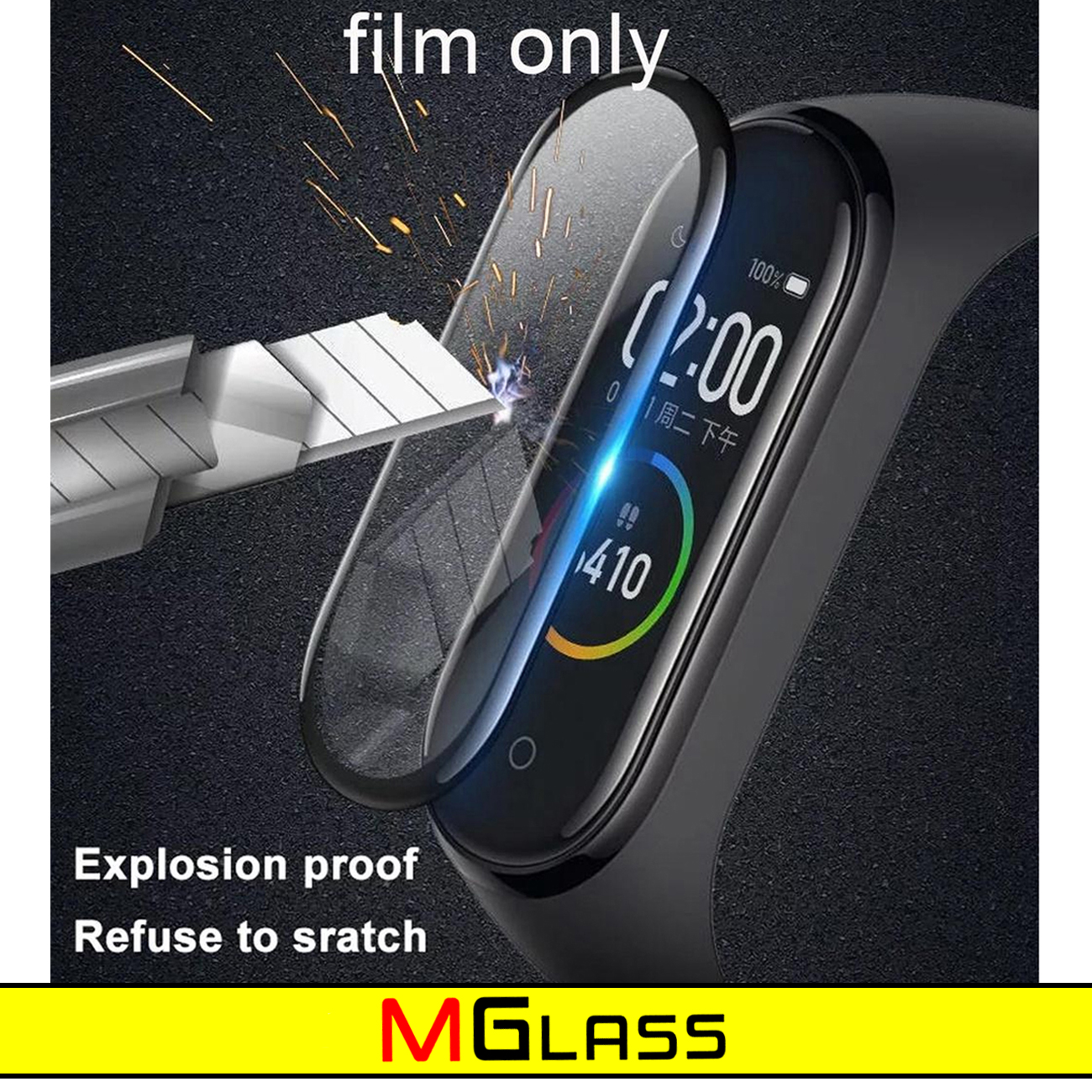 محافظ صفحه نمایش نانو ام‌گلس مدل Pmma-MG مناسب برای ساعت هوشمند شیائومی Smart Band 8 Active