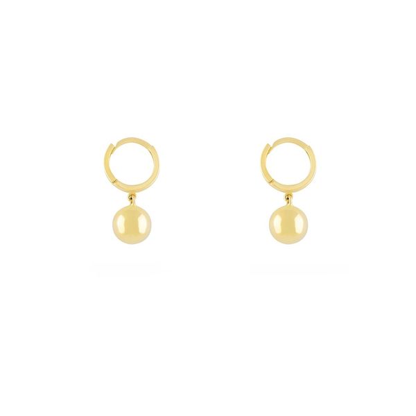 گوشواره طلا 18 عیار زنانه طلا و جواهر درریس مدل روکو با آویز گوی