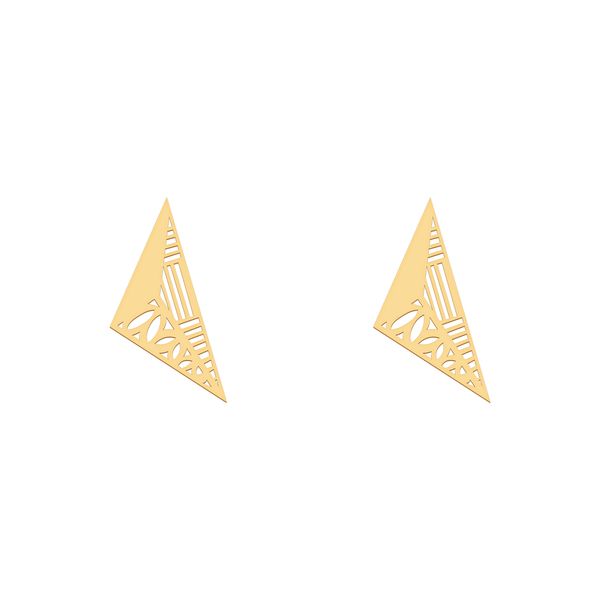 گوشواره طلا 18 عیار زنانه شمیم گلد گالری مدل مثلث کد G281
