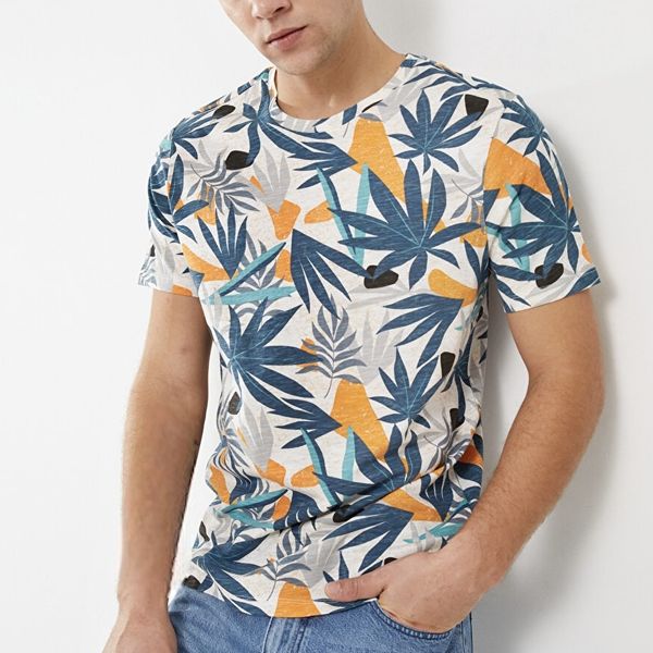 تی شرت آستین کوتاه مردانه ال سی وایکیکی مدل سوپرپنبه هاوایی