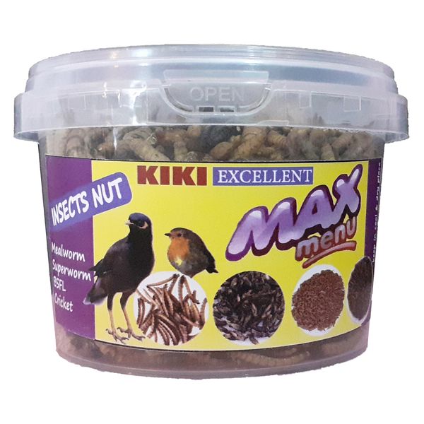 مکمل غذای پرندگان حشره خوار کیکی مدل max menu وزن 60 گرم