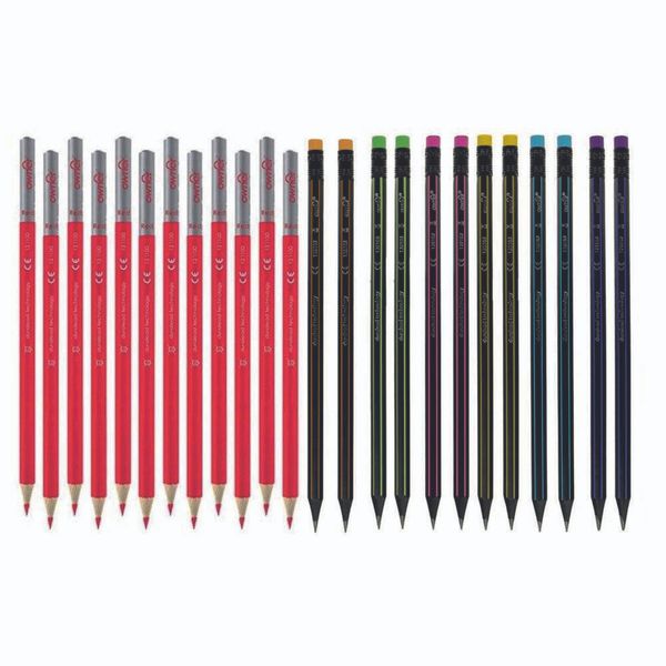 مداد مشکی اونر مدل 87 بسته 12 عددی به همراه مداد قرمز اونر طرح سه گوش بسته 12عددی