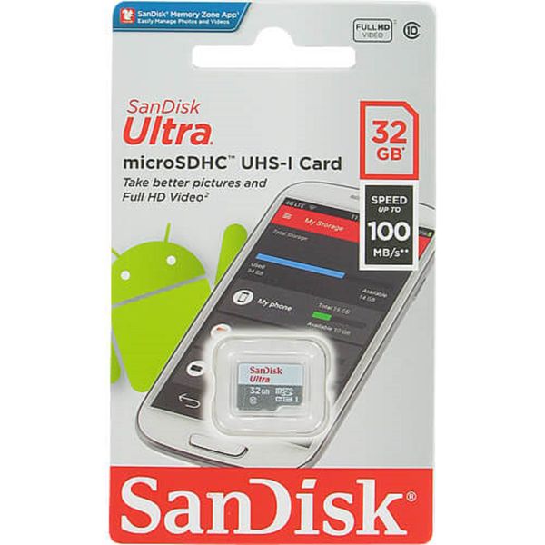 کارت حافظه  microSDHC مدل Ultra کلاس 10 استاندارد UHS-I U1 سرعت 100MBps ظرفیت 32 گیگابایت
