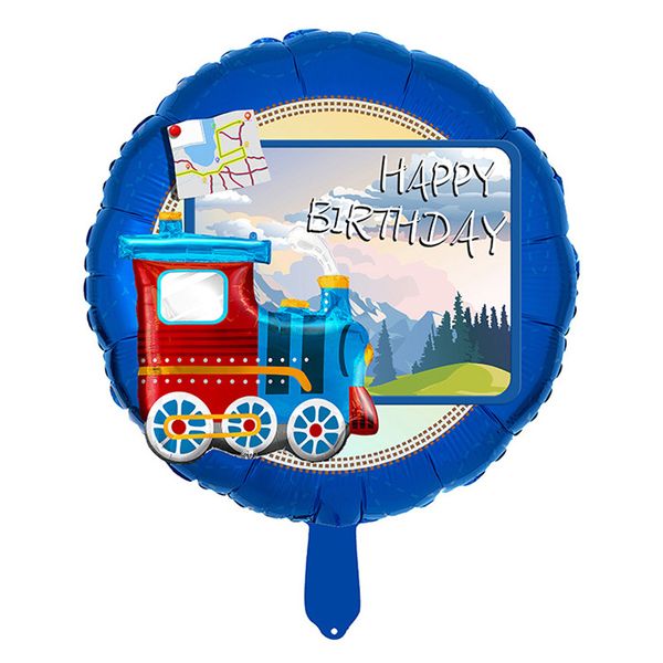 بادکنک فویلی لاکی بالونز مدل قطار طرح Happy Birthday کد 1292