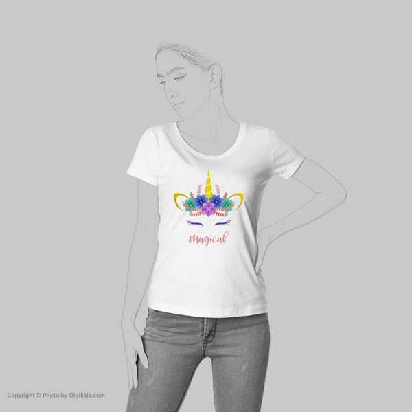 تی شرت زنانه طرح unicorn کد 3750