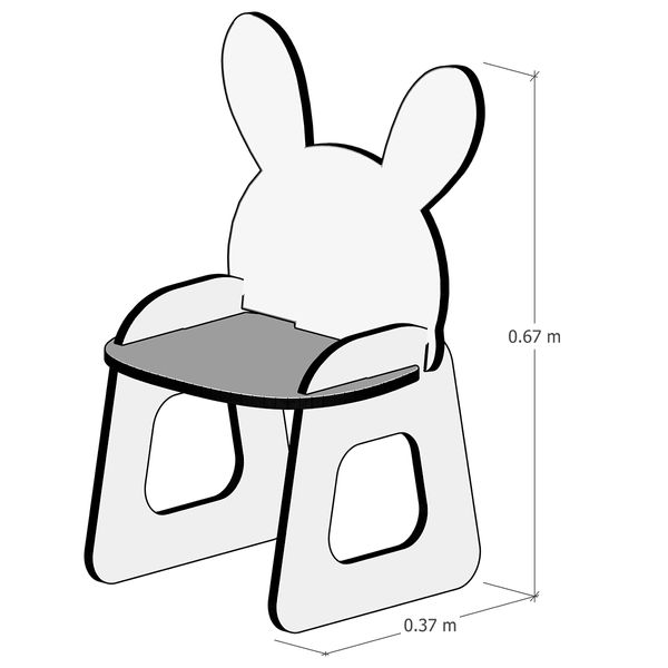 ست میز و صندلی کودک مدل باغ وحش چوبی طرح خرگوش و تک‌شاخ