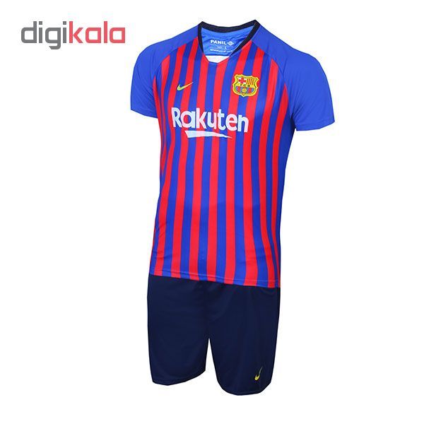 پیراهن و شورت ورزشی پانیل طرح تیم بارسلونا کد 3019