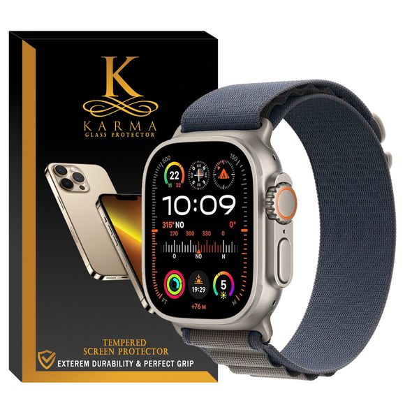 بند کارما مدل KA- Navy Blue Alpine مناسب برای ساعت هوشمند هاینو تکو  T93 Ultra max / T89 Ultra max / T94 Ultra max 49mm/T99 Ultra max 49mm