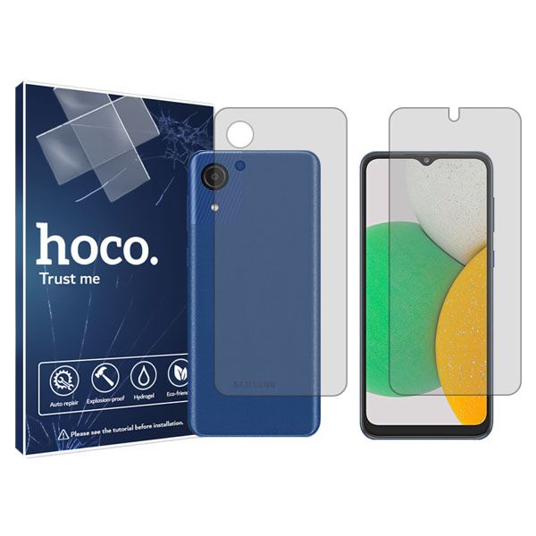 محافظ صفحه نمایش شفاف هوکو مدلHyGEL مناسب برای گوشی موبایل سامسونگ Galaxy A03 Core 2021 به همراه محافظ پشت گوشی