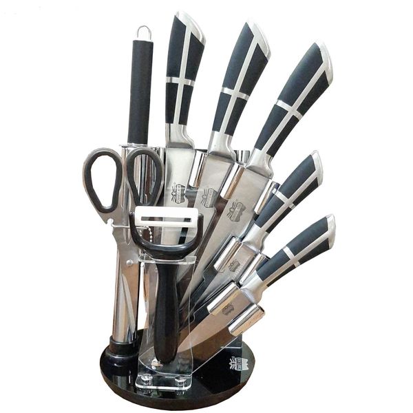 سرویس چاقو آشپزخانه 9 پارچه رومانتیک هوم مدل WLD-77M