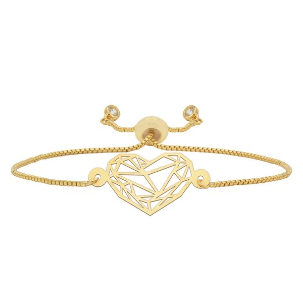 دستبند طلا 18 عیار زنانه شمیم گلد گالری مدل قلب D10
