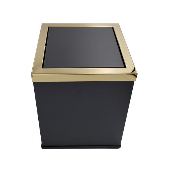سطل زباله مدل مربع دور طلایی