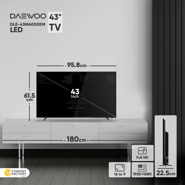 تلویزیون ال ای دی دوو مدل DLE-43M6000EM سایز 43 اینچ