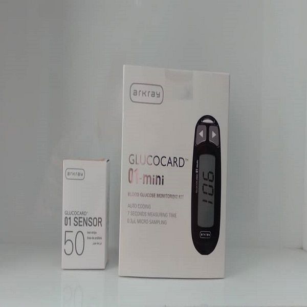 دستگاه تست قند خون آرکری مدل Glucocard 01 Mini به همراه نوار تست بسته 50 عددی