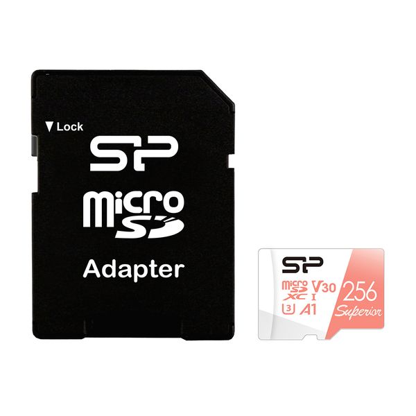  کارت حافظه microSDXC سیلیکون پاور مدل Superior کلاس 10 استاندارد UHS-I U3 سرعت 100MBps ظرفیت 256 گیگابایت به همراه آداپتور SD 