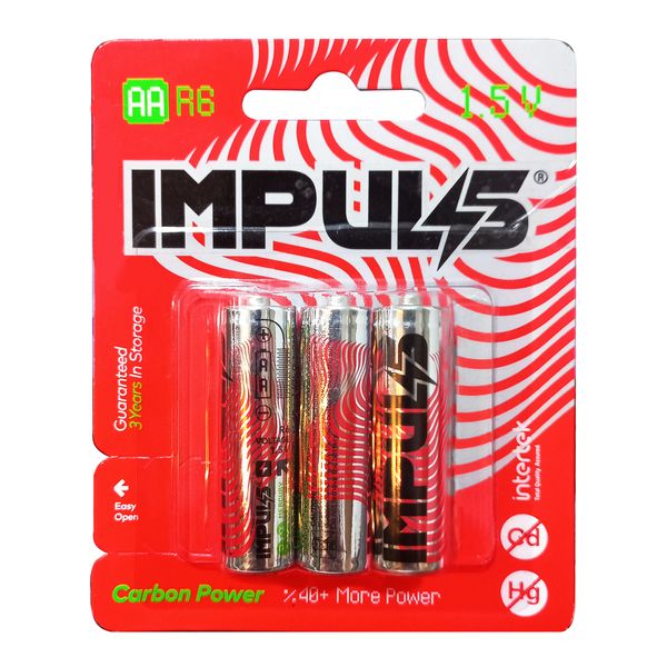 باتری قلمی ایمپالس مدل IMP_COMred02_AA بسته 3 عددی