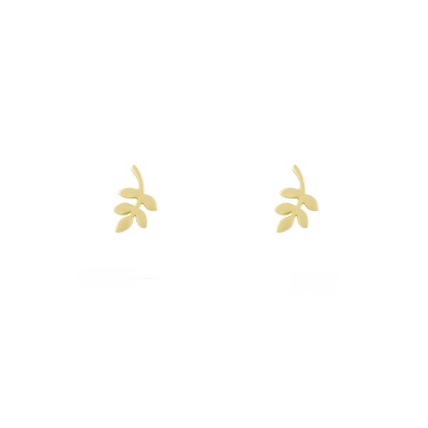 گوشواره طلا 18 عیار زنانه طلا و جواهر درریس مدل برگ زیتون
