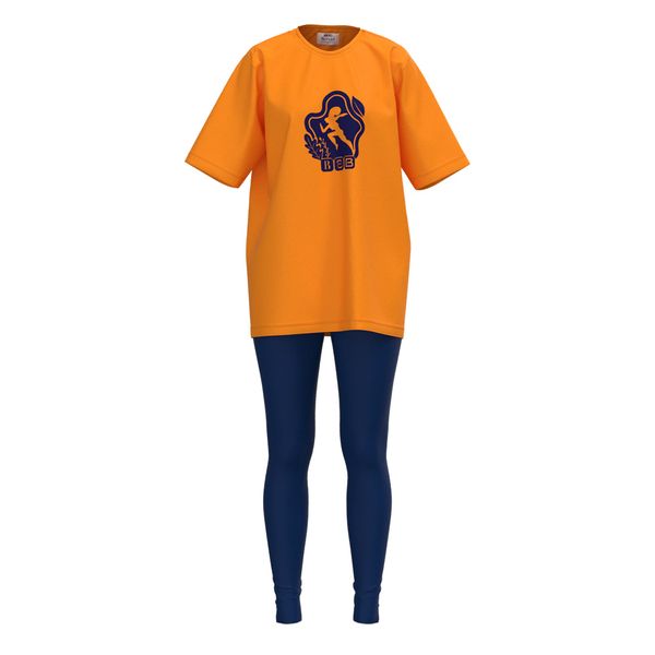 ست تی شرت آستین کوتاه و لگینگ زنانه برساد مدل B403 رنگ نارنجی
