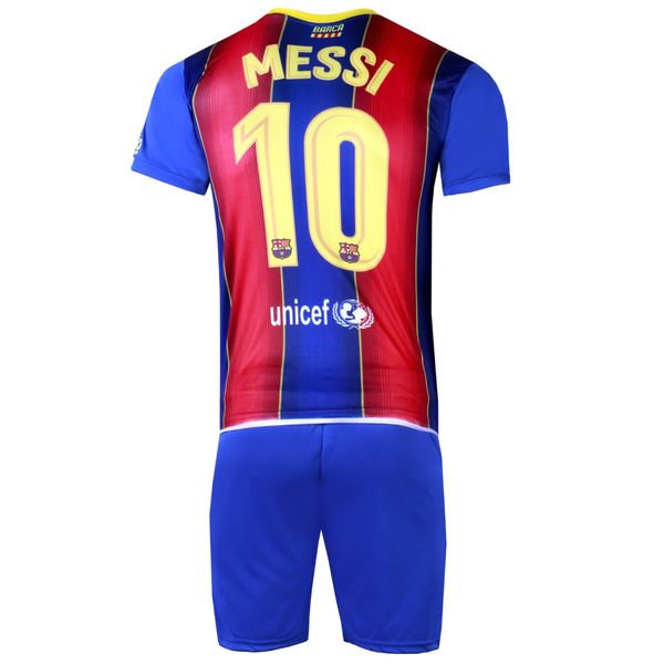 ست 4 تکه لباس ورزشی پسرانه طرح بارسلونا مدل مسی 2021