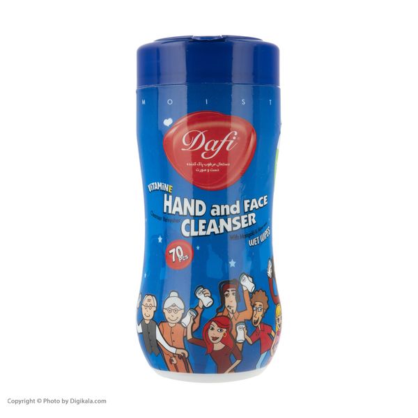 دستمال مرطوب کمر باریک دافی مدل پاک کننده دست و صورت کودک - بسته 70 عددی