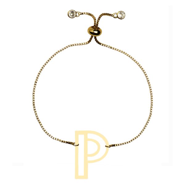دستبند طلا 18 عیار زنانه کرابو طرح P مدل Kr102154