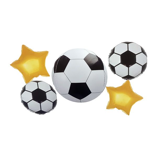 بادکنک فویلی مدل توپ فوتبال کد footbalB3 مجموعه 5 عددی