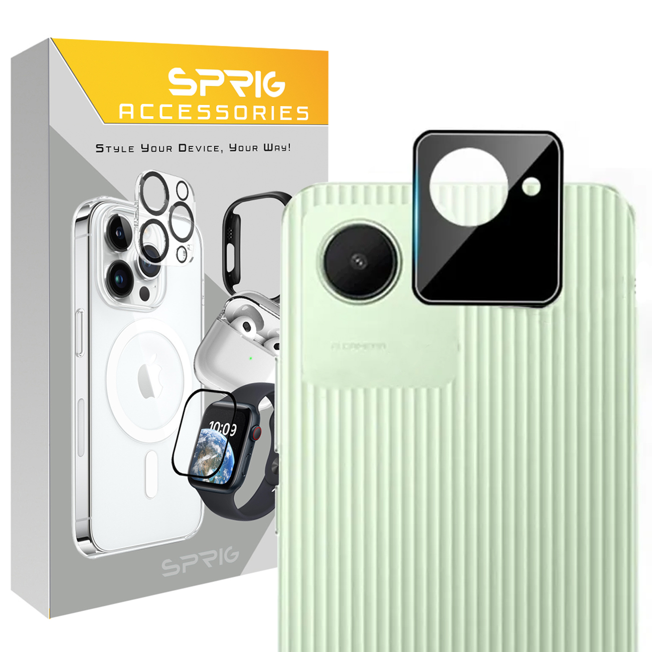 محافظ لنز دوربین اسپریگ مدل 3D-SP مناسب برای گوشی موبایل ریلمی C30 / C30s