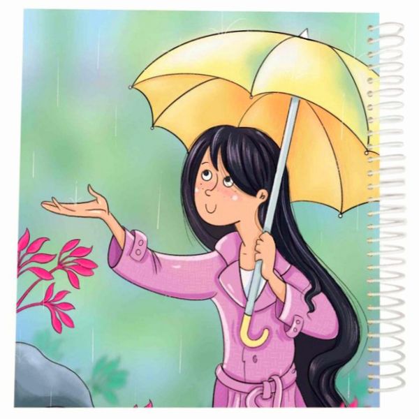دفتر 100 برگ اردیبهشت طرح دختر زیر باران کد HARD NOTE 1717