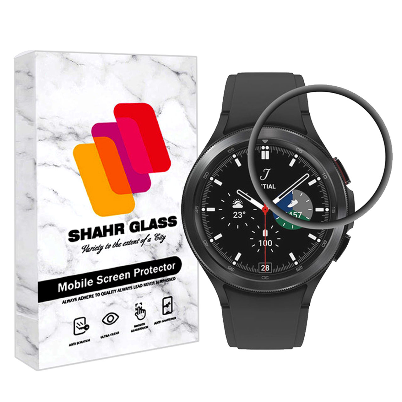محافظ صفحه نمایش شهر گلس مدل PMMAWSH مناسب برای ساعت هوشمند سامسونگ Galaxy Watch 4 Classic 42 mm